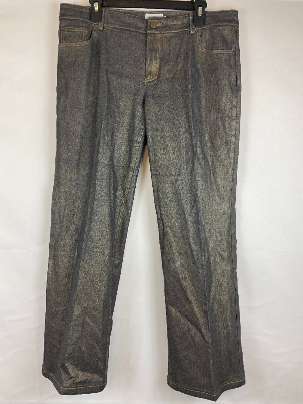 Morrissey Coated Jeans 14 Blue Tan Wash Wide Leg